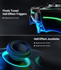 MYSTILUCK Wireless Gamepad PS5/PC/MAC/iOS/Android/Steam Deck RGB LED Hall Effect Stick 3