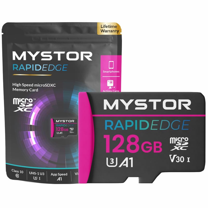 Pamäťová karta Mystor 128 GB MicroSDXC pre telefóny Samsung A03s M04 M14 M54 F04 F14 M15 F15 C55 M35 M55 A54 Class 10 UHS-1 U3 V30