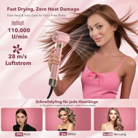 Mythsight Airstyler 6 az 1-ben ionos hajszárító göndörítő utazótáskával - Pink 3