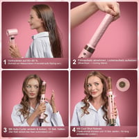 Mythsight Airstyler 6 az 1-ben ionos hajszárító göndörítő utazótáskával - Pink 8