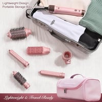 Mythsight Airstyler 6 az 1-ben ionos hajszárító göndörítő utazótáskával - Pink 9