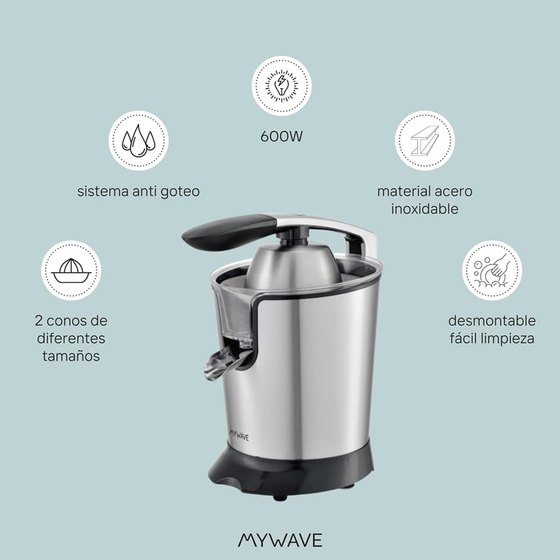 MYWAVE MWEXP-600 Nido Pro elektromos gyümölcsprés rozsdamentes acél
