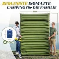 Myxslop Önfelfújó Kempingmatrac 12 cm - Dupla Méretű Ultrakönnyű Matrac Beépített Párnával és Pumpával - Túrázáshoz, Kempingezéshez, Utazásh - Green 2