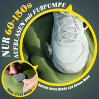 Myxslop Önfelfújó Kempingmatrac 12 cm - Dupla Méretű Ultrakönnyű Matrac Beépített Párnával és Pumpával - Túrázáshoz, Kempingezéshez, Utazásh - Green 5