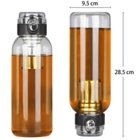 MZSX Staklena boca za vodu s cjedilom za čaj 1500 ml, sa zaštitnom navlakom, nepropusna boca za piće za fitness, planinarenje, kampiranje, školu i ured 4