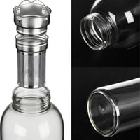 MZSX Staklena boca za vodu s cjedilom za čaj 1500 ml, sa zaštitnom navlakom, nepropusna boca za piće za fitness, planinarenje, kampiranje, školu i ured 5