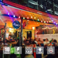 MZYOYO 10 darabos E27 LED izzó szett színes dekorációs fényforrás party és karácsony 4