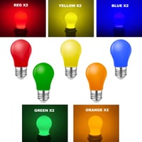 MZYOYO 10 darabos E27 LED izzó szett színes dekorációs fényforrás party és karácsony 6
