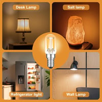 MZYOYO E14 LED Hűtőszekrény Izzó 1.5W Meleg Fehér 2700K Vintage 6