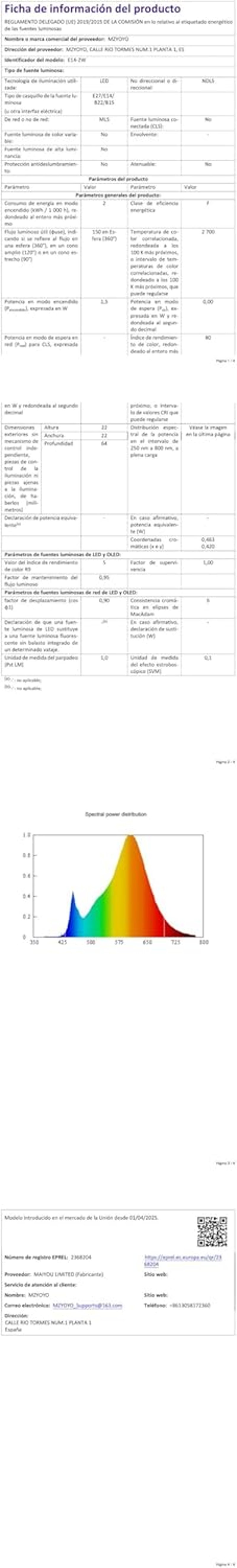MZYOYO E14 LED Hűtőszekrény Izzó 1.5W Meleg Fehér 2700K Vintage