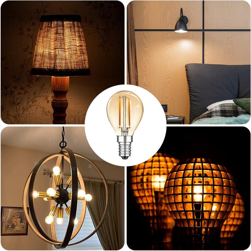 MZYOYO E14 LED izzó 2W meleg fehér vintage G45 6db retro filament lámpa