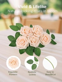 N&T NIETING 50 db selyemhatású rózsa dekoráció virágszárral halvány rózsaszín esküvőre, otthonra, babaagyi ünnepségre és Valentin napra 6