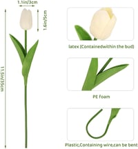 N&T NIETING Élethű Műtulipán Csomag - 12 db Latex PU Valódi Tapintású Elefántcsont Virág Dekoráció Esküvőre, Otthonba, Irodába 8
