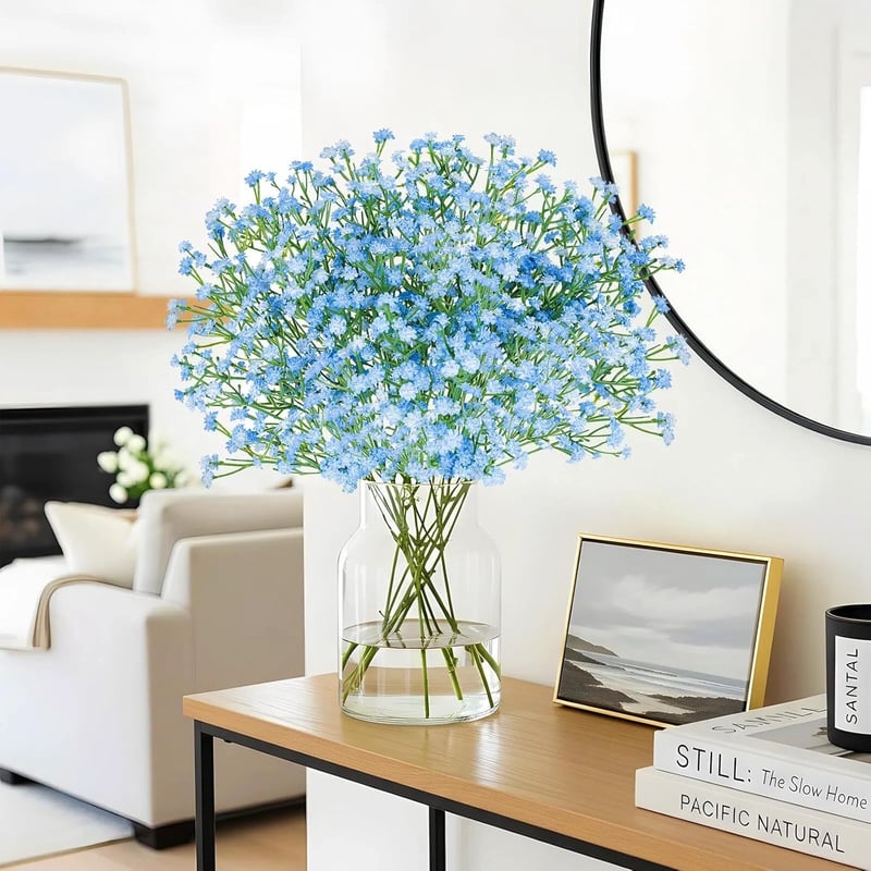 N&T NIETING Mesterséges Gypsophila Virág 15 db Kék Művirág Esküvői Csokor Dekoráció