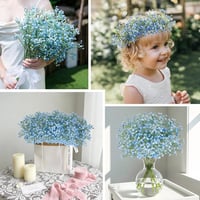 N&T NIETING Mesterséges Gypsophila Virág 15 db Kék Művirág Esküvői Csokor Dekoráció 6