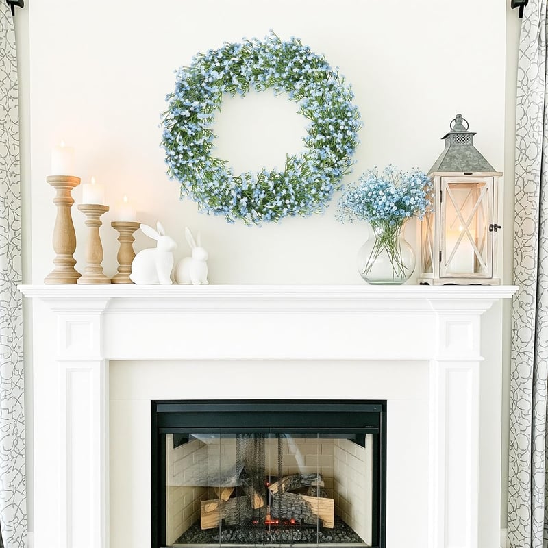 N&T NIETING Mesterséges Gypsophila Virág 15 db Kék Művirág Esküvői Csokor Dekoráció
