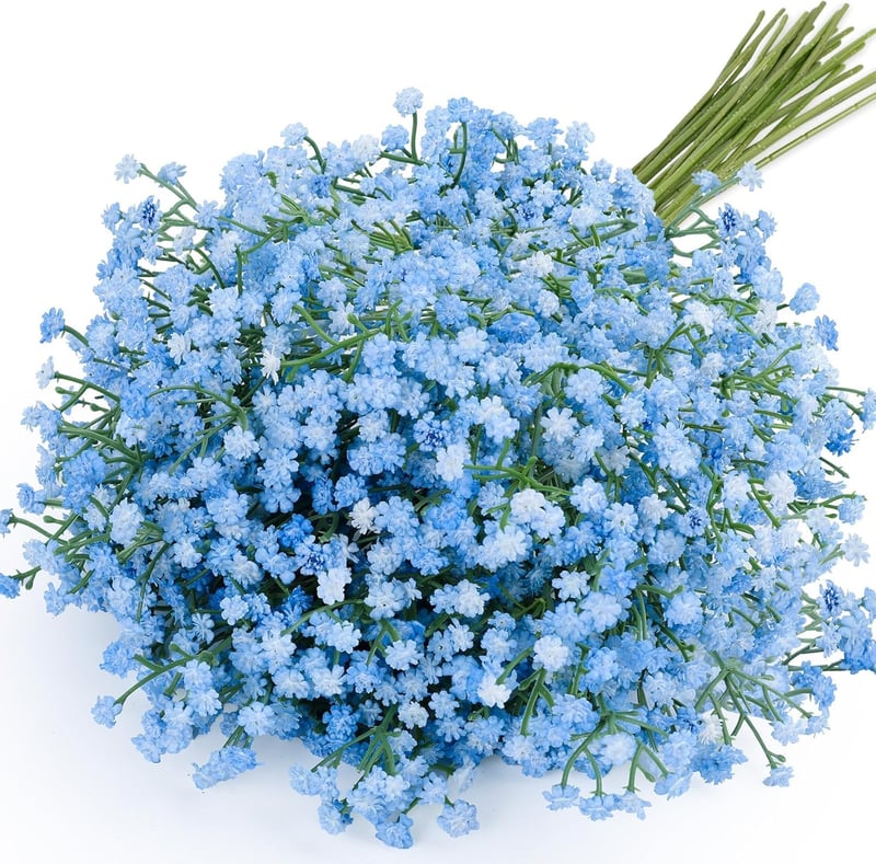 N&T NIETING Mesterséges Gypsophila Virág 15 db Kék Művirág Esküvői Csokor Dekoráció