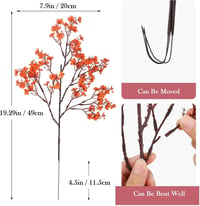 N&T NIETING Művirág Fátyolvirág Szett - 12 db Narancssárga Őszi Élethű Gypsophila Dekoráció Esküvőre, Asztaldíszhez, Csokrokhoz, 30 cm 8