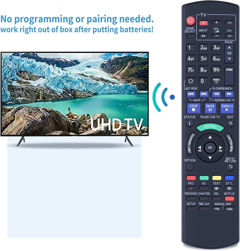 N2QAYB000780 Helyettesítő Távirányító Panasonic DVD HDD Felvevő DMR-HWT230 DMR-HWT130 DMR-HW120EBK Modellekhez Kompatibilis
