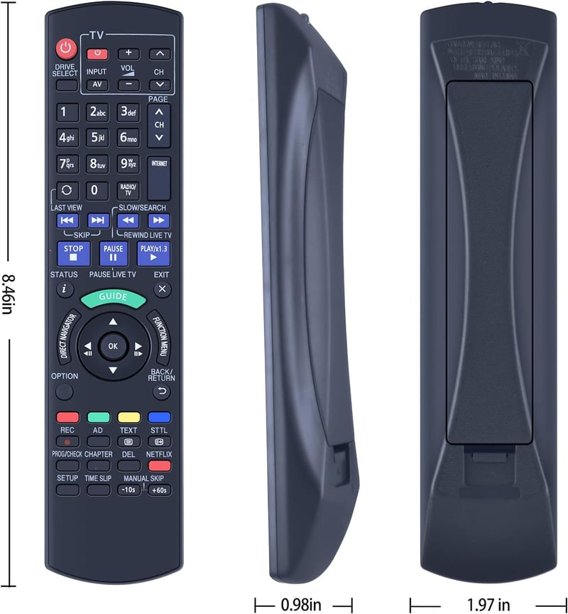 N2QAYB000780 Helyettesítő Távirányító Panasonic DVD HDD Felvevő DMR-HWT230 DMR-HWT130 DMR-HW120EBK Modellekhez Kompatibilis