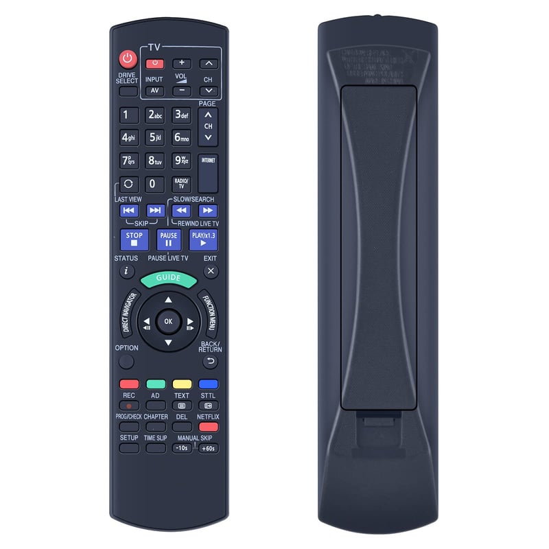 Zamjenski daljinski upravljač N2QAYB000780 kompatibilan s Panasonic DVD HDD snimačima modela DMR-HWT230, DMR-HWT130, DMR-HW120EBK