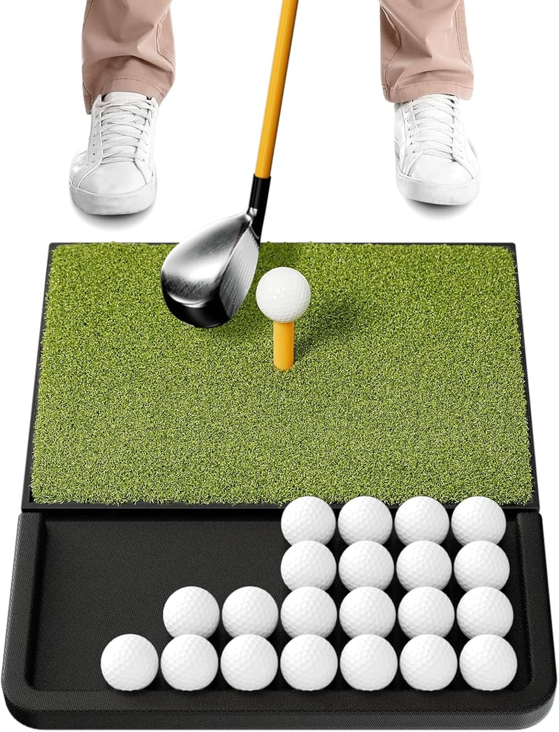 NABIYE Golf Tee Mat Gumitartóval - Edzőszőnyeg Kerthez és Driving Range-hez