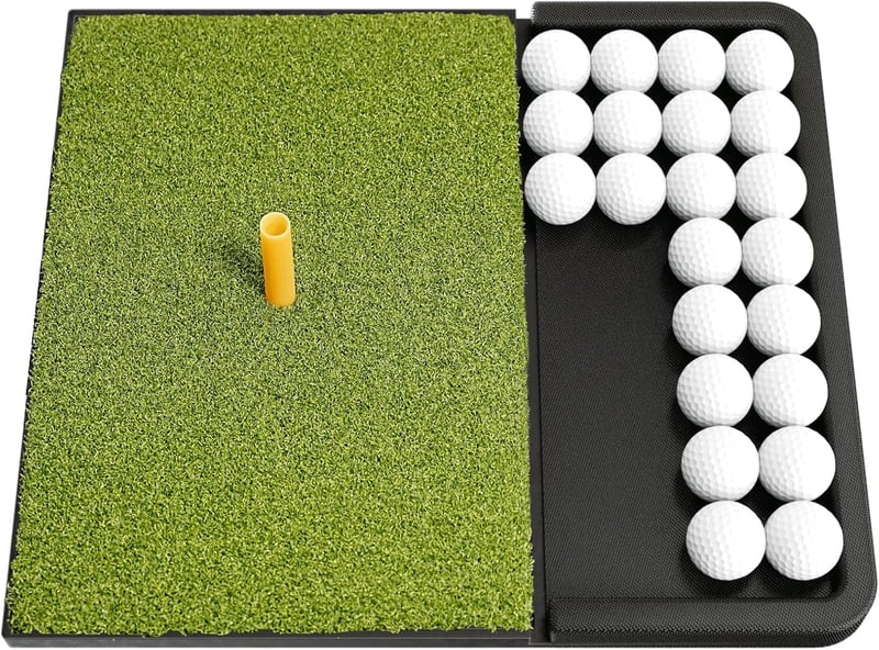 NABIYE Golf Tee Mat Gumitartóval - Edzőszőnyeg Kerthez és Driving Range-hez