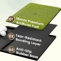 NABIYE Golf Tee Mat Gumitartóval - Edzőszőnyeg Kerthez és Driving Range-hez 4