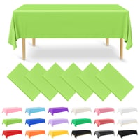 NACHLYNN 6 ks jednorazových obrusov 137x274 cm, šalviovozelené, vodoodolné obdĺžnikové obrusy na záhradnú párty, svadbu a narodeninovú oslavu 1