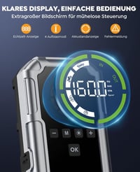 NACKEO 8000 Redresor cu pornire auto 20000 mAh cu compresor 160 PSI, LED 600 lm, afișaj LCD, pentru motoare pe benzină de 12 V și diesel de 12 L 6