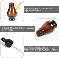 Nadisean 10ml Barna Üveg Pipetta Palack Szett Csepptartó Lényeges Olajhoz 3