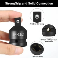 Nadisean 2 részes dugókulcs adapter 3/4"-1/2" Cr-Mo acél ütközőkulcshoz 3