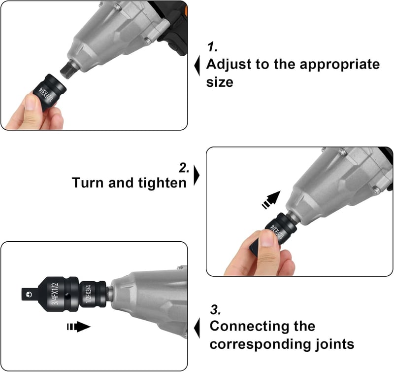 Nadisean 2 részes dugókulcs adapter 3/4"-1/2" Cr-Mo acél ütközőkulcshoz