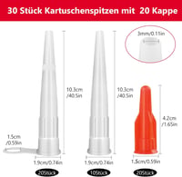Nadisean 30 db szilikon patron csúcs szett - 20 sapkás + 10 sapka nélküli tippek 2