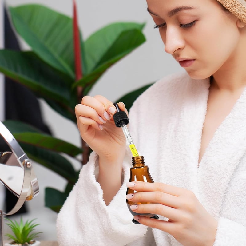 Nadisean 50ml Barna Üveg Cseppentő Palack Körte Alakú Pipetta Szett Tölcsérrel