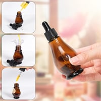 Nadisean 50ml Barna Üveg Cseppentő Palack Körte Alakú Pipetta Szett Tölcsérrel 4