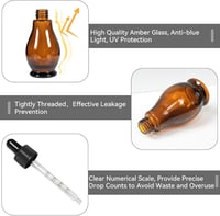 Nadisean 50ml Barna Üveg Cseppentő Palack Körte Alakú Pipetta Szett Tölcsérrel 3