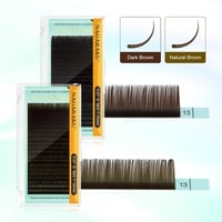NAGARAKU Sötétbarna Műszempilla Szett - Klasszikus 1:1 és Volumen Szempillák, Természetes Hatás, 0.07mm D, 7-15mm Mix, 20 Sor 8