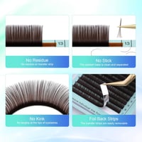 NAGARAKU Sötétbarna Műszempilla Szett - Klasszikus 1:1 és Volumen Szempillák, Természetes Hatás, 0.07mm D, 7-15mm Mix, 20 Sor 5