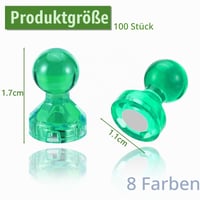 Set 100 magneți de frigider NAILAO, 11x17 mm, 8 culori, magneți pentru tablă albă, pioneze magnetice pentru birou și școală 2
