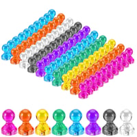 Set 100 magneți de frigider NAILAO, 11x17 mm, 8 culori, magneți pentru tablă albă, pioneze magnetice pentru birou și școală 1