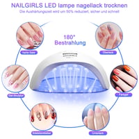 NAILGIRLS 150W LED UV Körömszárító Lámpa - LCD Kijelzővel, 4 Időzítővel, Automata Érzékelővel, Levehető Mágneses Talppal, Műköröm Gél Lakk S 5