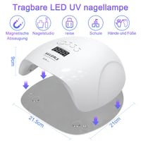NAILGIRLS 150W LED UV Körömszárító Lámpa - LCD Kijelzővel, 4 Időzítővel, Automata Érzékelővel, Levehető Mágneses Talppal, Műköröm Gél Lakk S 6