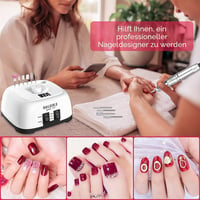 Nailgirls elektrický pilník na nechty 11 v 1, manikúrová a pedikúrová súprava, 35 000 ot./min s LED displejom a nožným pedálom na akrylové a gélové nechty 9