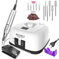 Nailgirls elektrický pilník na nechty 11 v 1, manikúrová a pedikúrová súprava, 35 000 ot./min s LED displejom a nožným pedálom na akrylové a gélové nechty 1