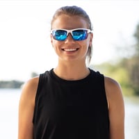 NAKED Optics Sportbrille Unisex Kerékpáros Napszemüveg UV400 Védelemmel - Rush Halfframe White/Lens Blue 7