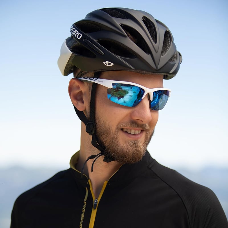 NAKED Optics Sportbrille Unisex Kerékpáros Napszemüveg UV400 Védelemmel - Rush Halfframe White/Lens Blue