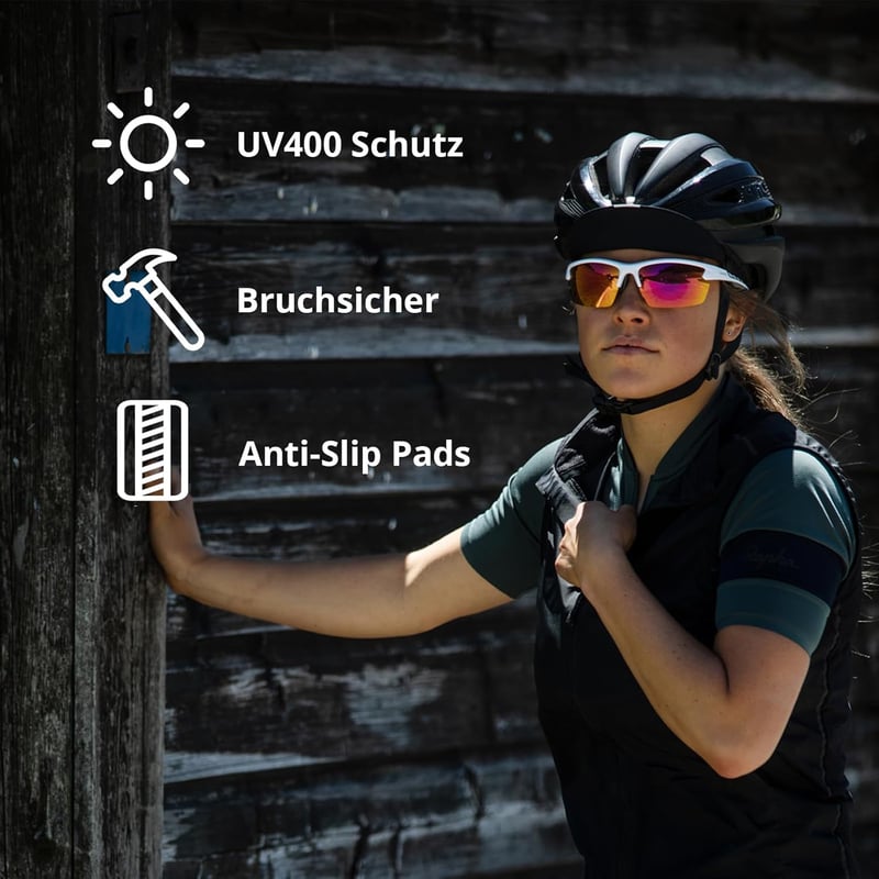 NAKED Optics Sportbrille Unisex Kerékpáros Napszemüveg UV400 Védelemmel - Rush Halfframe White/Lens Blue