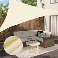 NAKIHOUSE 2x2x2m Vízálló Háromszög Napvédő Sátor Szerelési Készlettel Beige 2