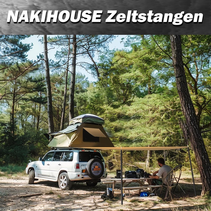 NAKIHOUSE Alumínium Teleszkópos Sátorrúd Szett (2db) - Állítható 40-200 cm, Ponyvához, Napvitorlához, Kempinghez, Tárolótáskával